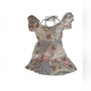 Urban Outfitters Kimchi Blue multi-coloured patchwork dress boho cottage XS New